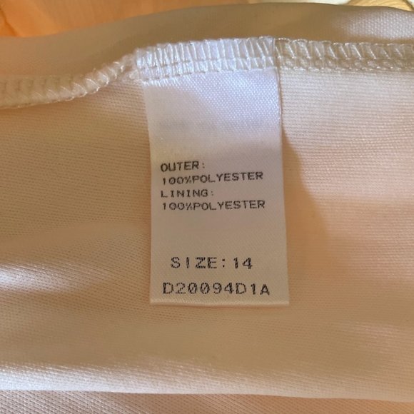 Little Mistress floor length dress, size 14, ivory w dots, puff sleeves - Picture 4 of 7